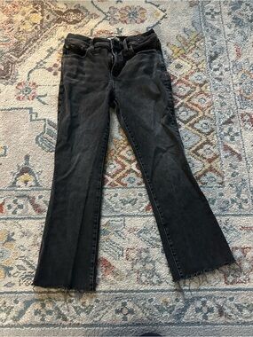 Madewell Washed Black Cropped Flare Jeans